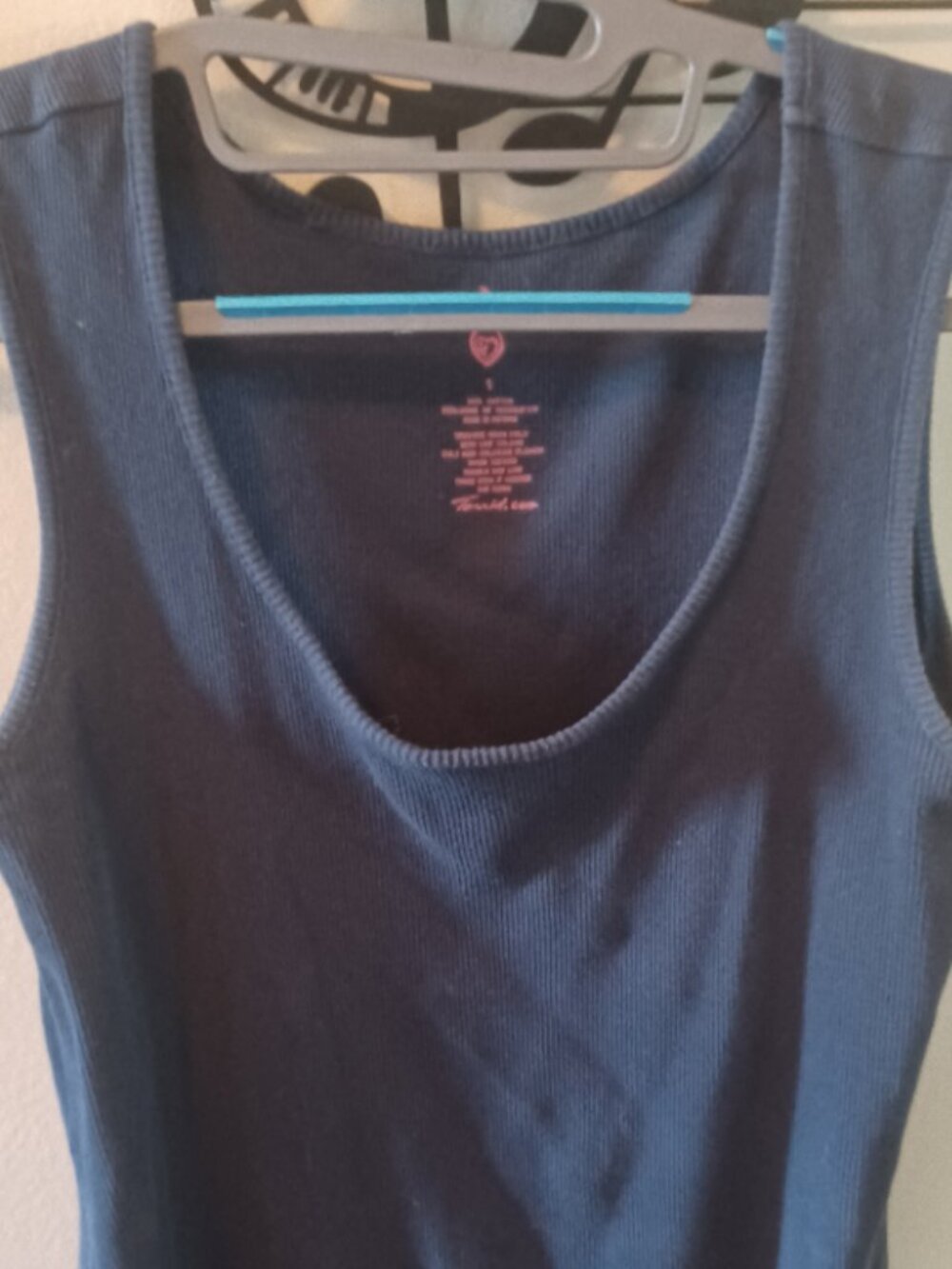 PLUS Torrid Ribbed Navy Blue Tunic Tank Lace on Bottom Cotton Size 1 - Picture 3 of 5